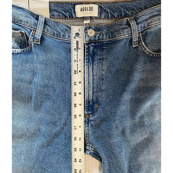 NWT AGOLDE JEANS 34 LOW RISE STRAIGHT LEG STRETCH ORGANIC COTTON SLIM BLUE DENIM - Picture 10 of 11